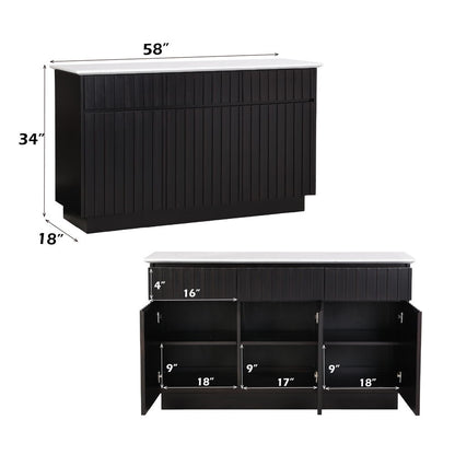 Jaramillo - Server - Engineering Marble Top & Black