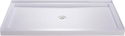 60" x 32" Shower Base, Central Drain Single Threshold