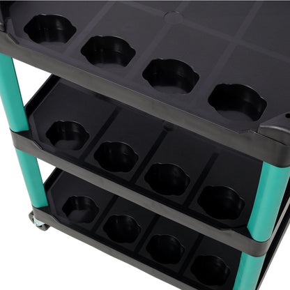3 Tier Rolling Auto Detail Cart With Wheels