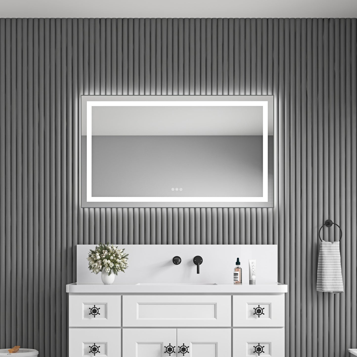 LED Bathroom Mirror with Front and Backlight