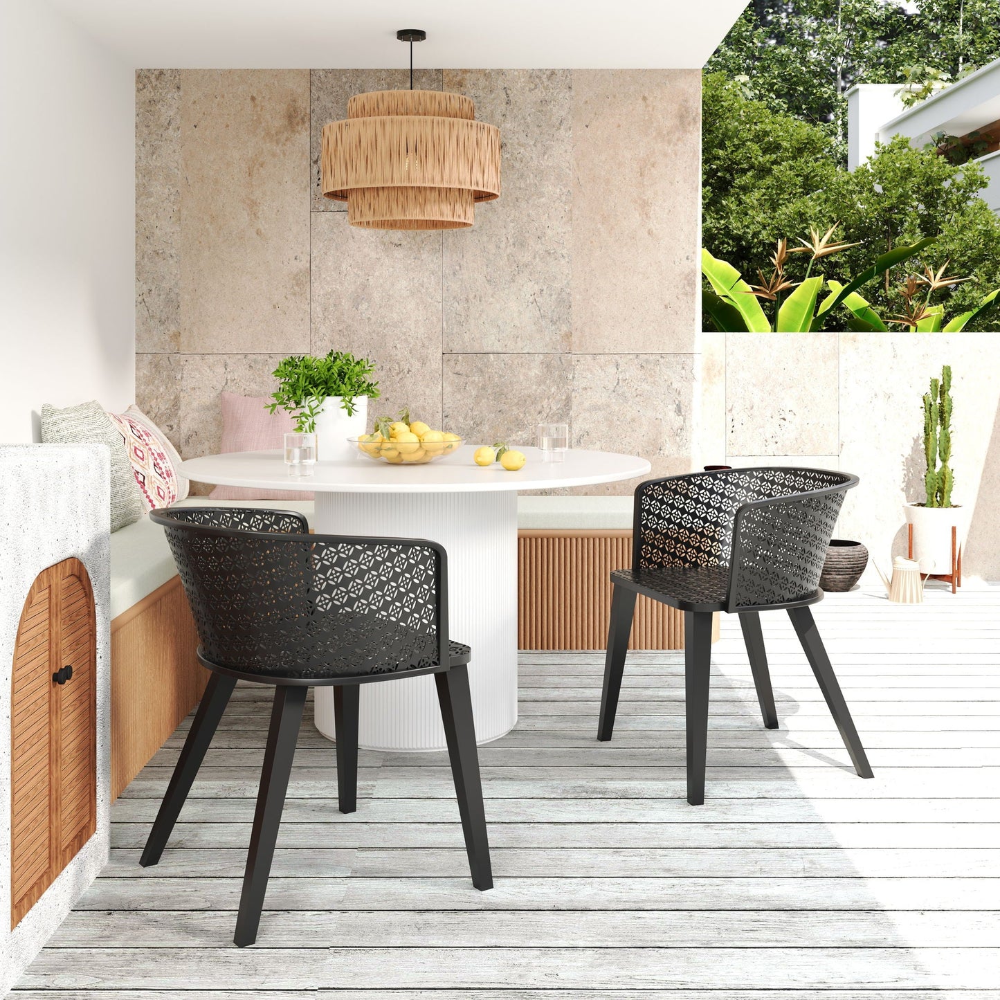 Milan Outdoor Dining Chair Set of 2