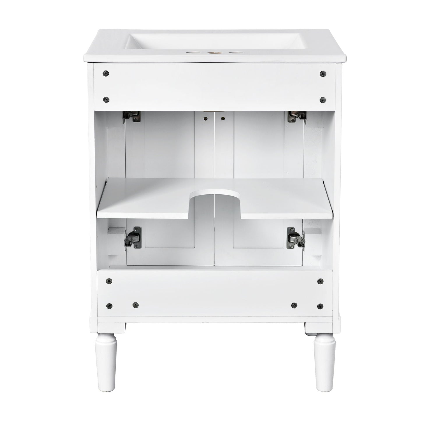 Bathroom Vanity With Top Sink, 2 Tier Storage Cabinet