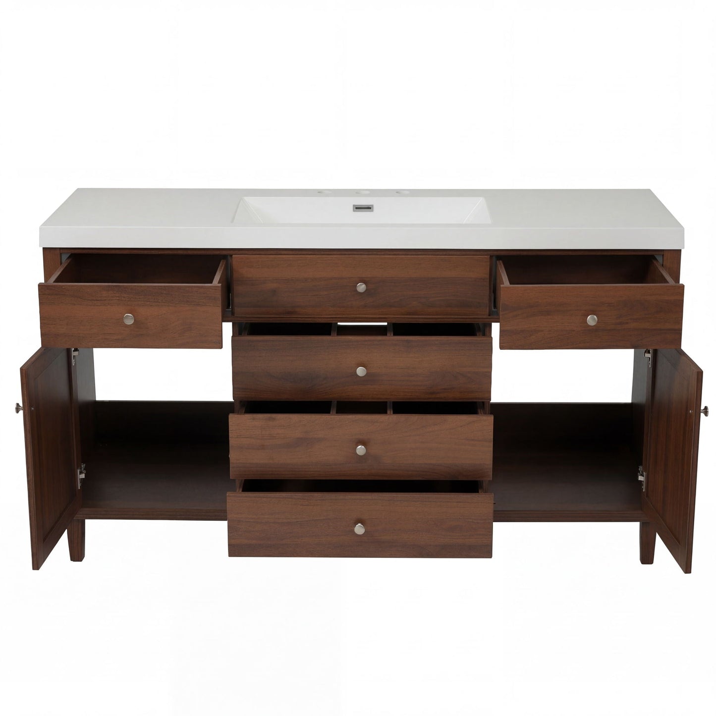Bathroom Vanity With Sink, 5 Legs, Soft Close Drawers