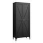 Adjustable 2 Door Kitchen Pantry Cabinet With Striped Design