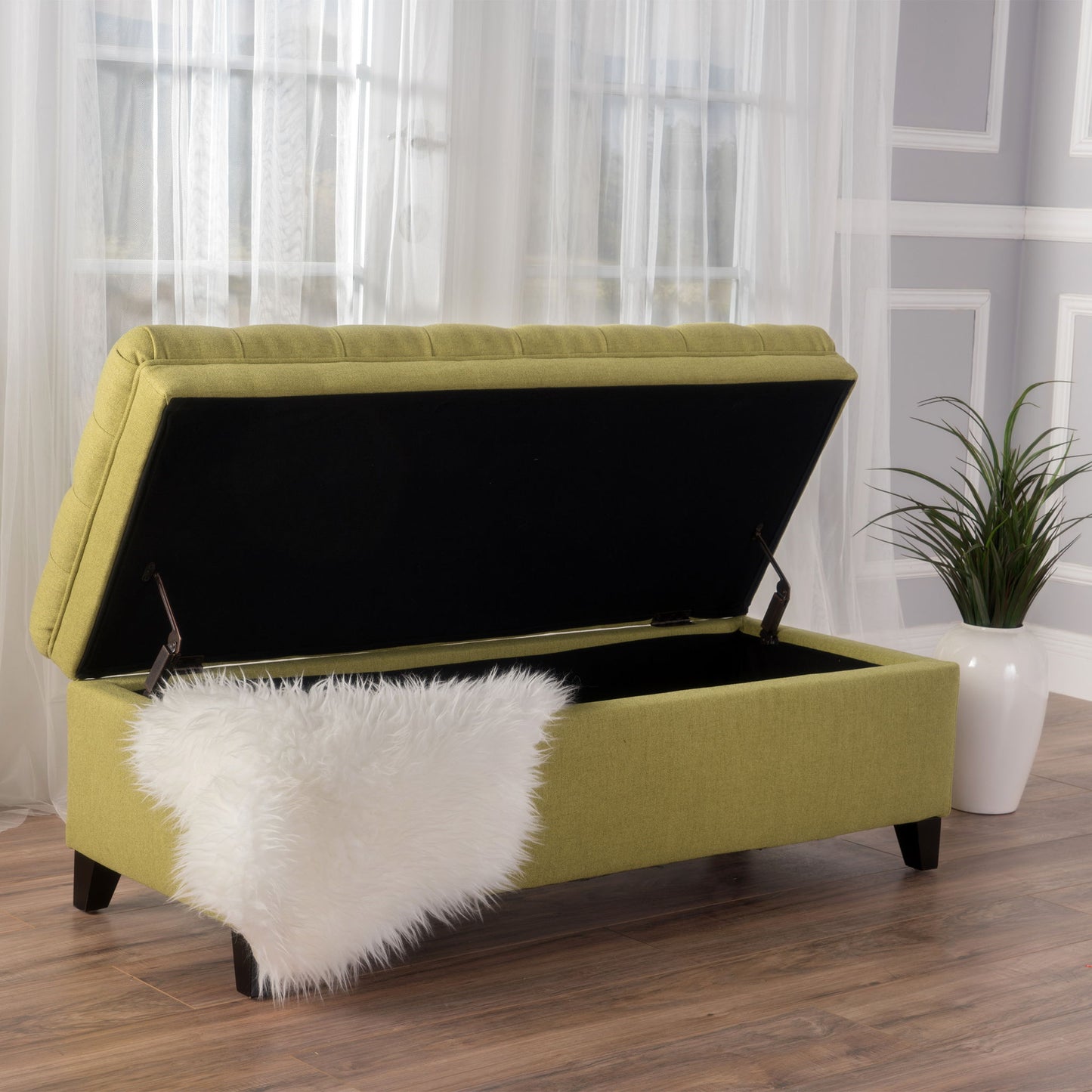 Juliana Storage Ottoman With Birch Legs