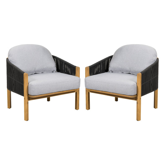 Grotta Outdoor Wood Club Chair Set of 2