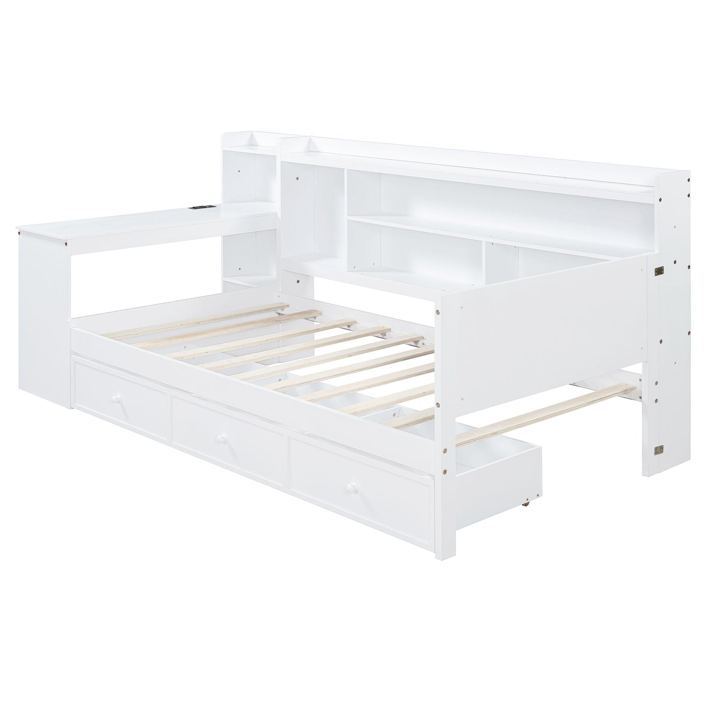 Daybed With 3 Drawers USB Ports And Desk
