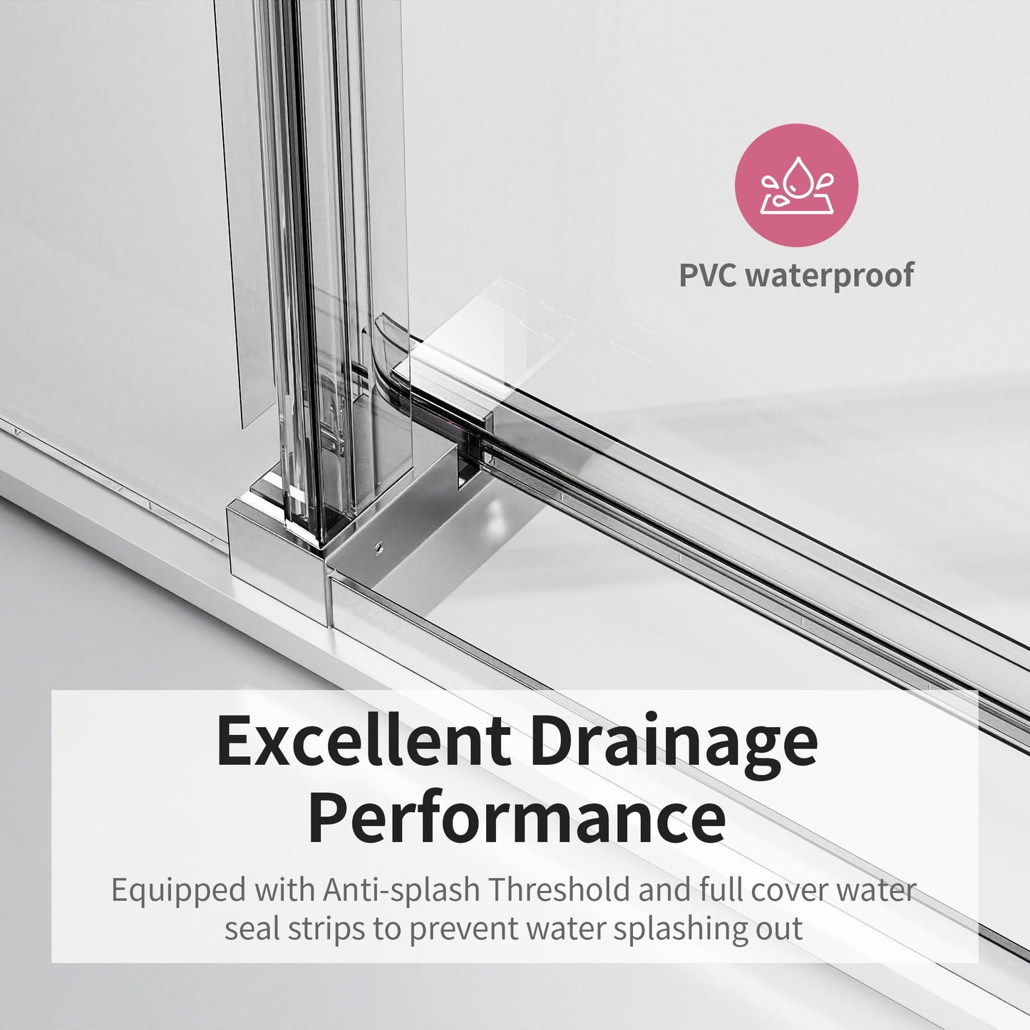 Frameless Sliding Shower Door With Soft- Close, 3 / 8" Tempered Glass