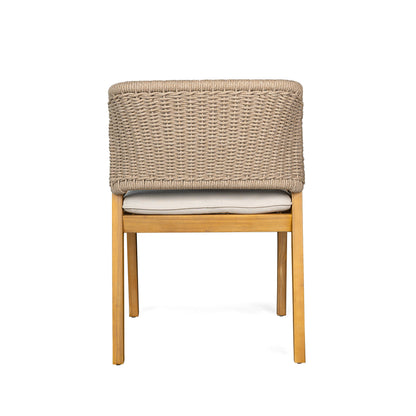 7-Piece Outdoor Dining Set, Acacia Wood Table & 6 Acacia Wood Rope Chairs