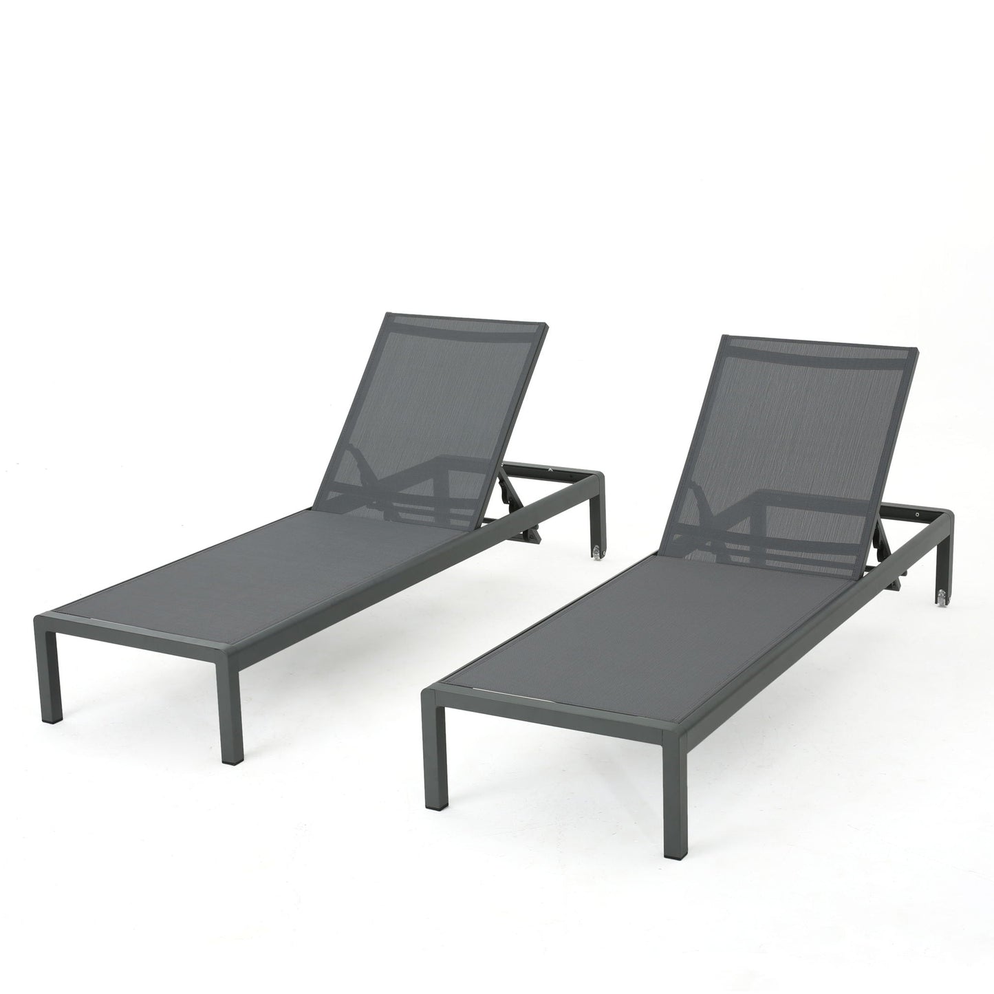 Outdoor Patio Chaise Lounge with 5 Reclining Positions