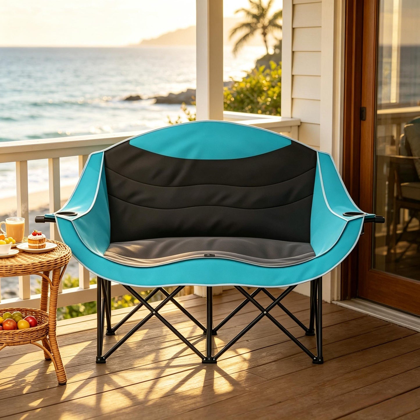 Foldable Outdoor Chair, Camping Chair, Outdoor Loveseat, Portable Hiking Chair