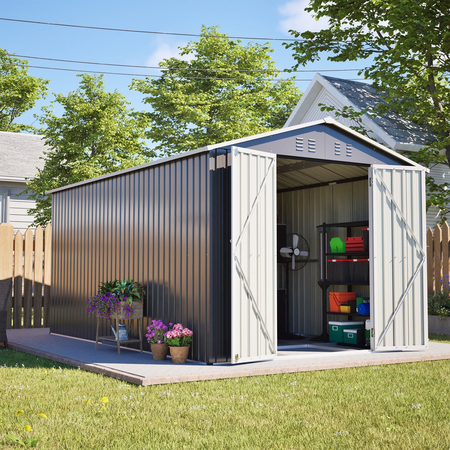 Lockable Secure Metal Shed 8x12 FT