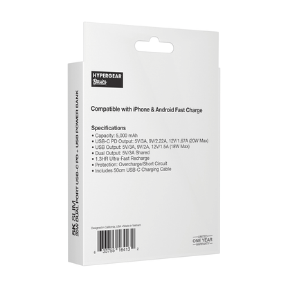 HyperGear 5000mAh PD20W Dual-Port PowerPack