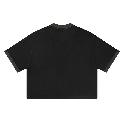 Loki & Ivy Unisex Mineral Washed Boxy Panel T-Shirt