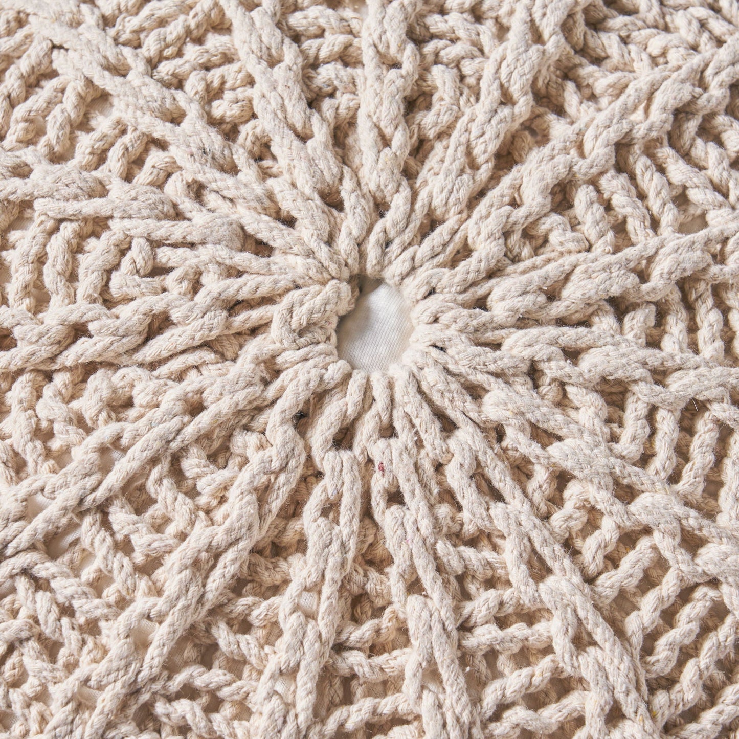 Bordeaux Knitted Round Pouf Ottoman And Floor Cushion
