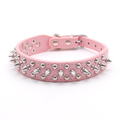Small Spiked Black Dog Cat Collar For Small Medium Dogs Boy Male - Adjustable Studded Puppy Collars - Soft Padded Punk Leather Dog Collar For Chihuahua French Bulldog Pug