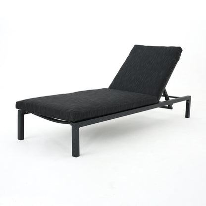 Modern Chaise Lounge With Water Resistant Fabric Cushions