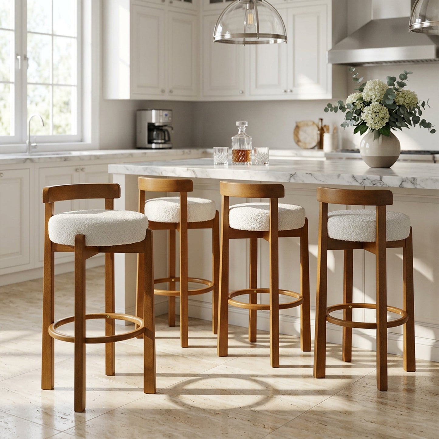 Elise Indoor Wooden Low Back Barstool