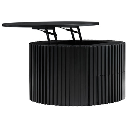Round Lift Top Coffee Table With Hidden Storage For Living Room
