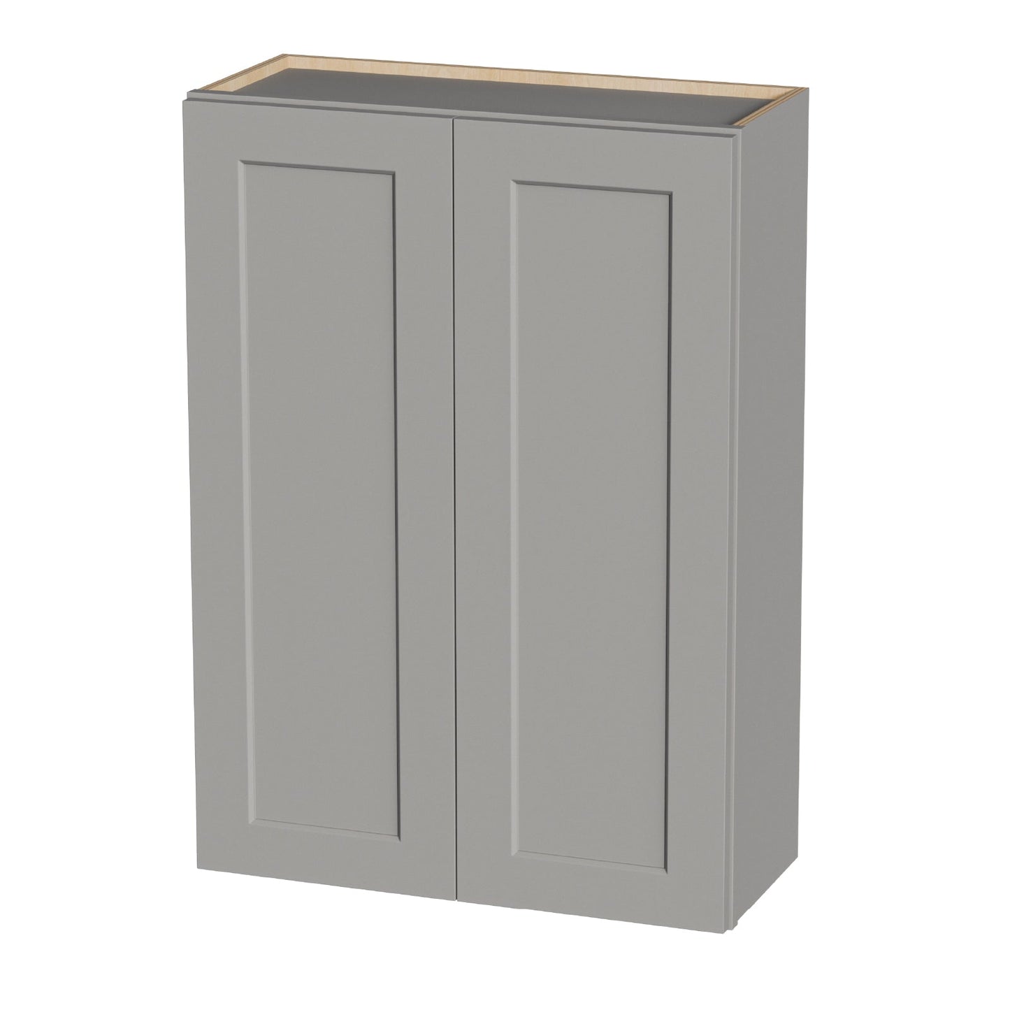 Gray Shaker Solid Wood Wall Cabinet with Soft-Close Doors