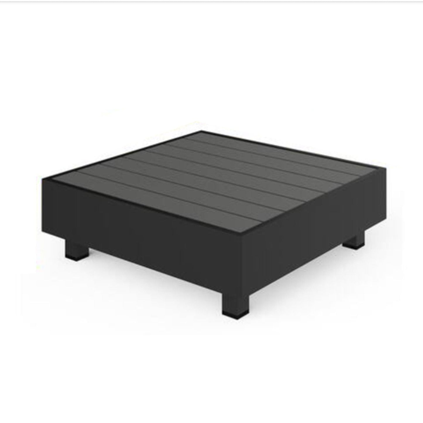 Patio Sectional Set With Modular Armless Chairs And Coffee Table - Gray