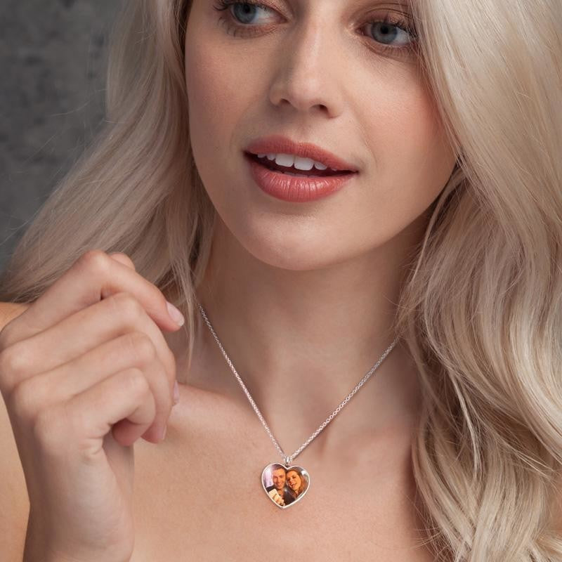 Heart Shaped Photo Engraving DIY Engraving Personalized Necklace