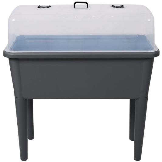 Raised Garden Bed with Ventilated Transparent Greenhouse Lid