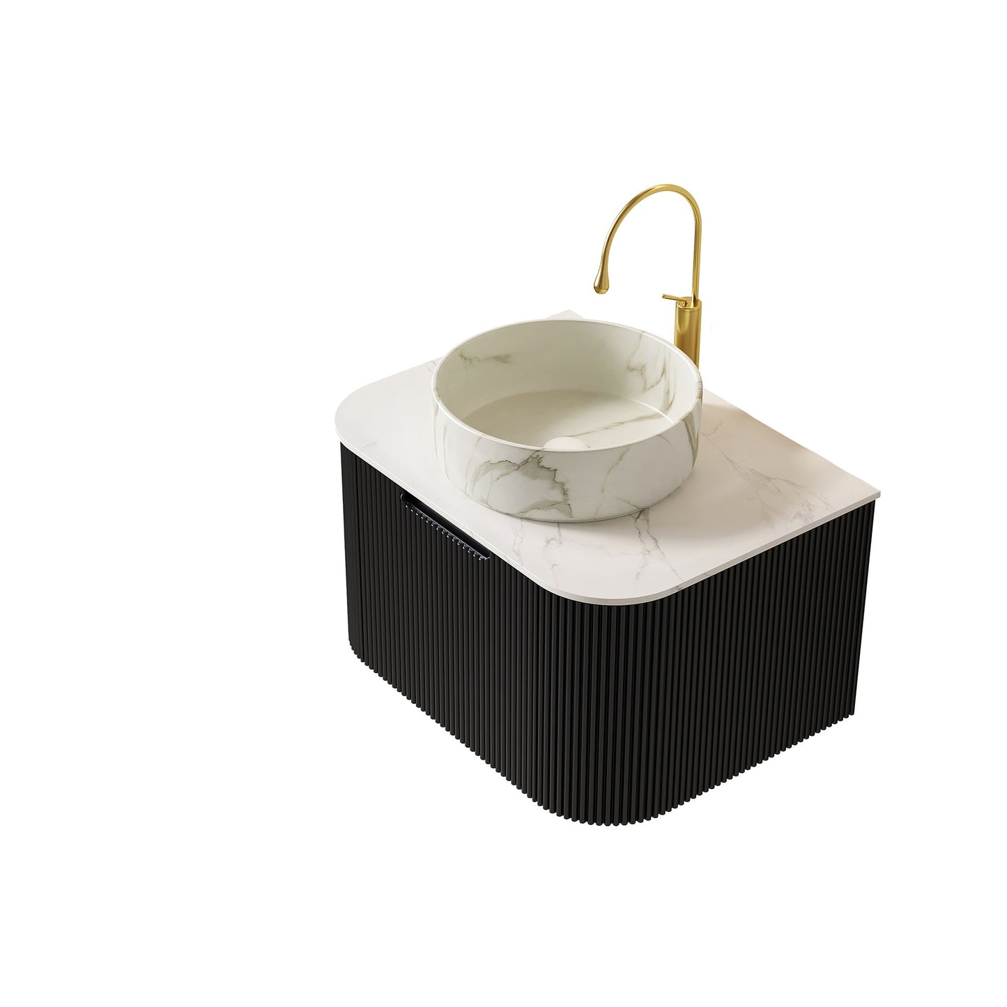DINA 24" Bathroom Vanity & Sink with Floating Curved Edges