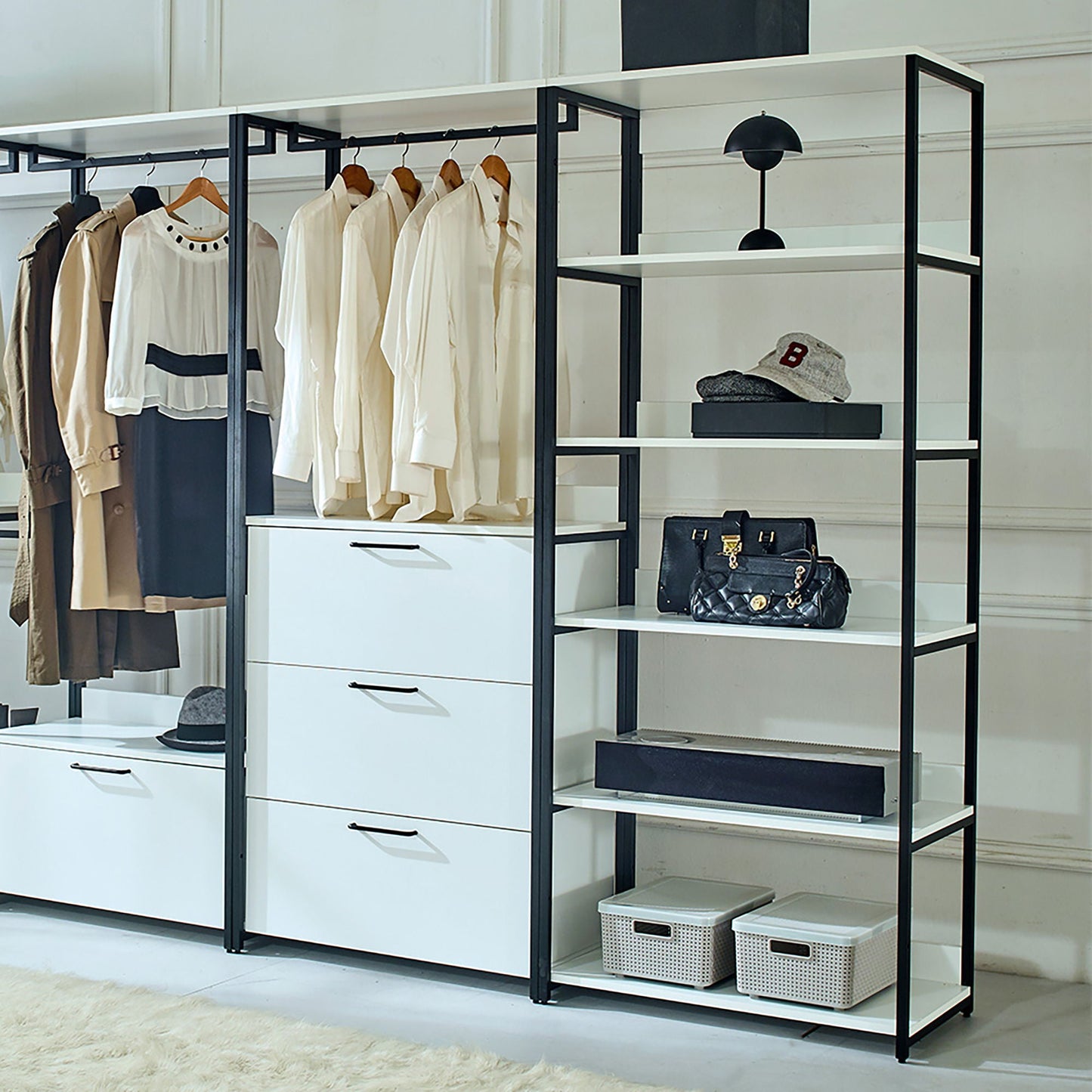 Fiona - Freestanding, Walk-In Closet System - White - Wood