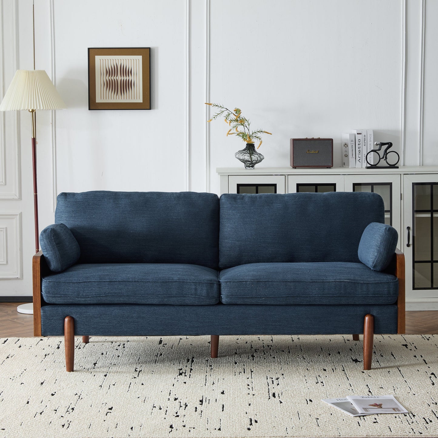 Mid-Century Modern Sofa - Navy