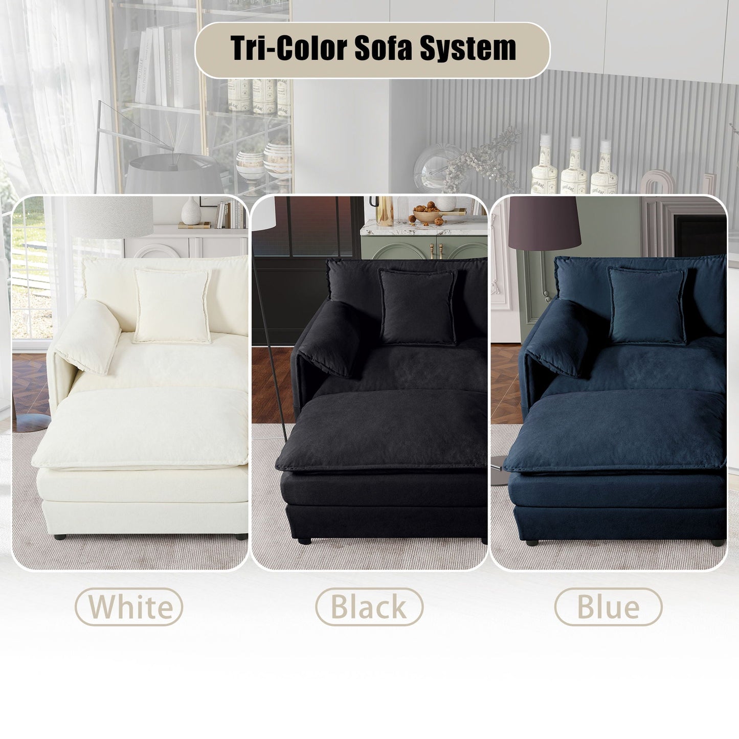 Modern Oversized Accent Chair, Comfy Single Sofa With Large Seat (Set of 2)