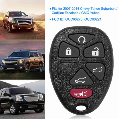 CA_ChevyKeylessRemote(2Pcs)_GPCT15052 Keyless Entry Car Key Remote Key Fob Case Button Pad Replacement for TAHOE Chevy 2007-2014 OUC60270 OUC60221