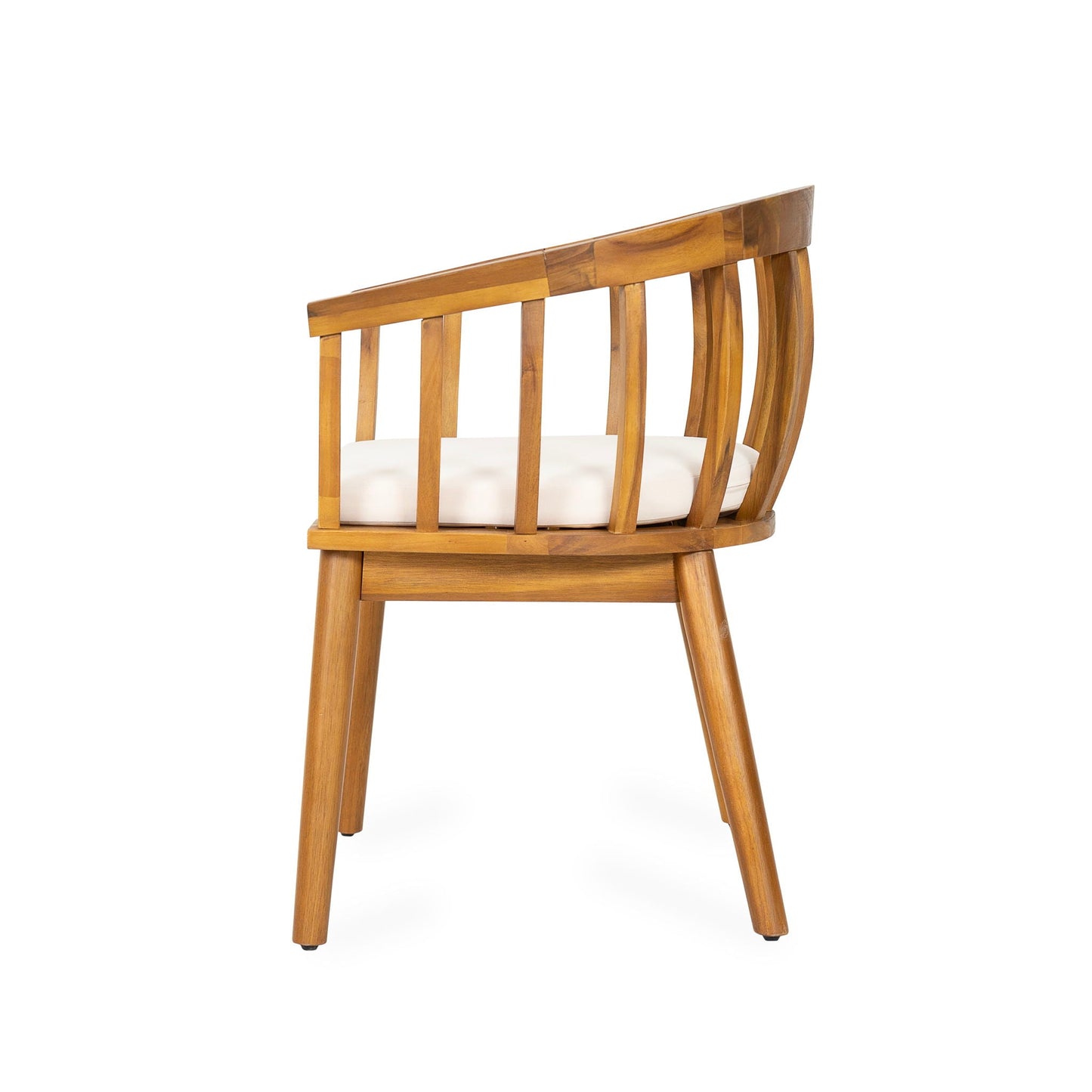 Klismos Dining Armchair (Set of 2) - Teak / Beige