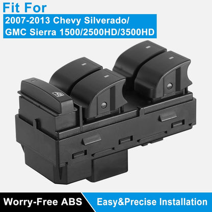 Electric Master Power Window Switch Driver Side Fit for 2007-2013 Chevy Silverado GMC Sierra 1500 2500HD 3500HD 20945129 25789692
