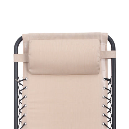 Zero Gravity Folding Lounge Chair with Headrest & Removable Tray