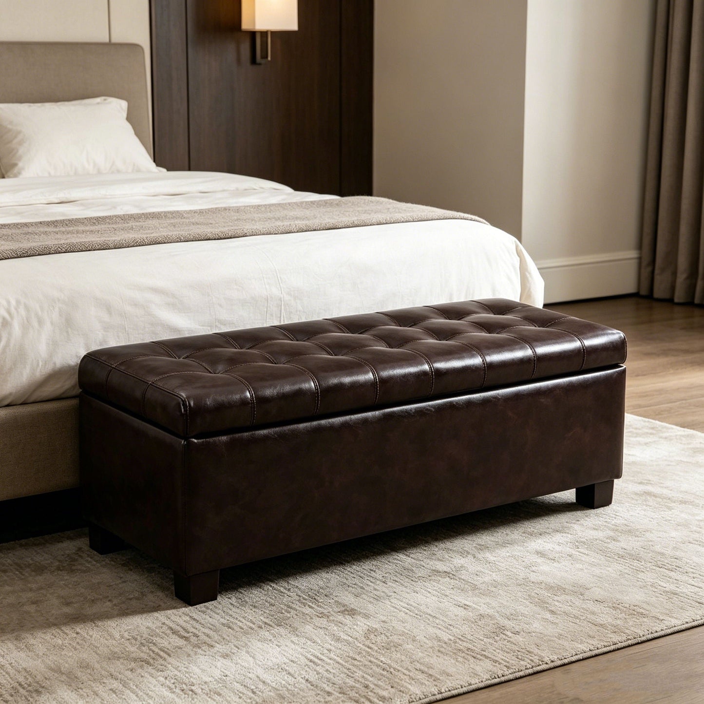 Elegant Tufted Storage Ottoman Bench