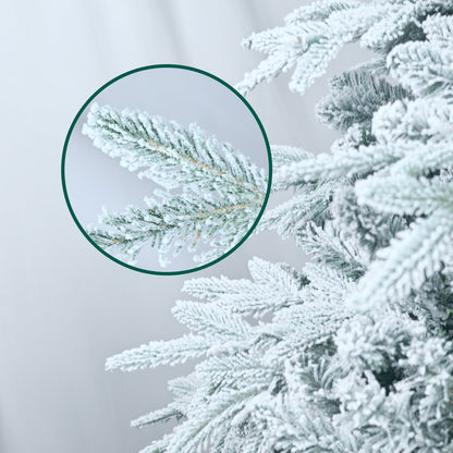 6.5ft Pre-Lit Flocked Artificial Christmas Tree