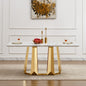 70'' Faux Marble Dining Table for 6 People