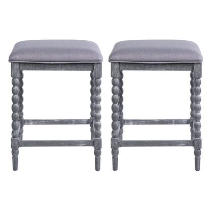 26" Counter Stools - Set of 2 with Upholstered Seat