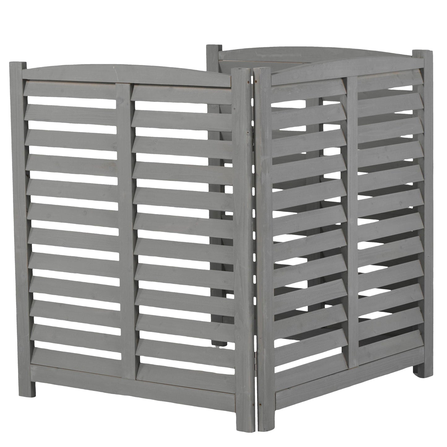 3 Panel Outdoor Wooden Air Conditioner Fence