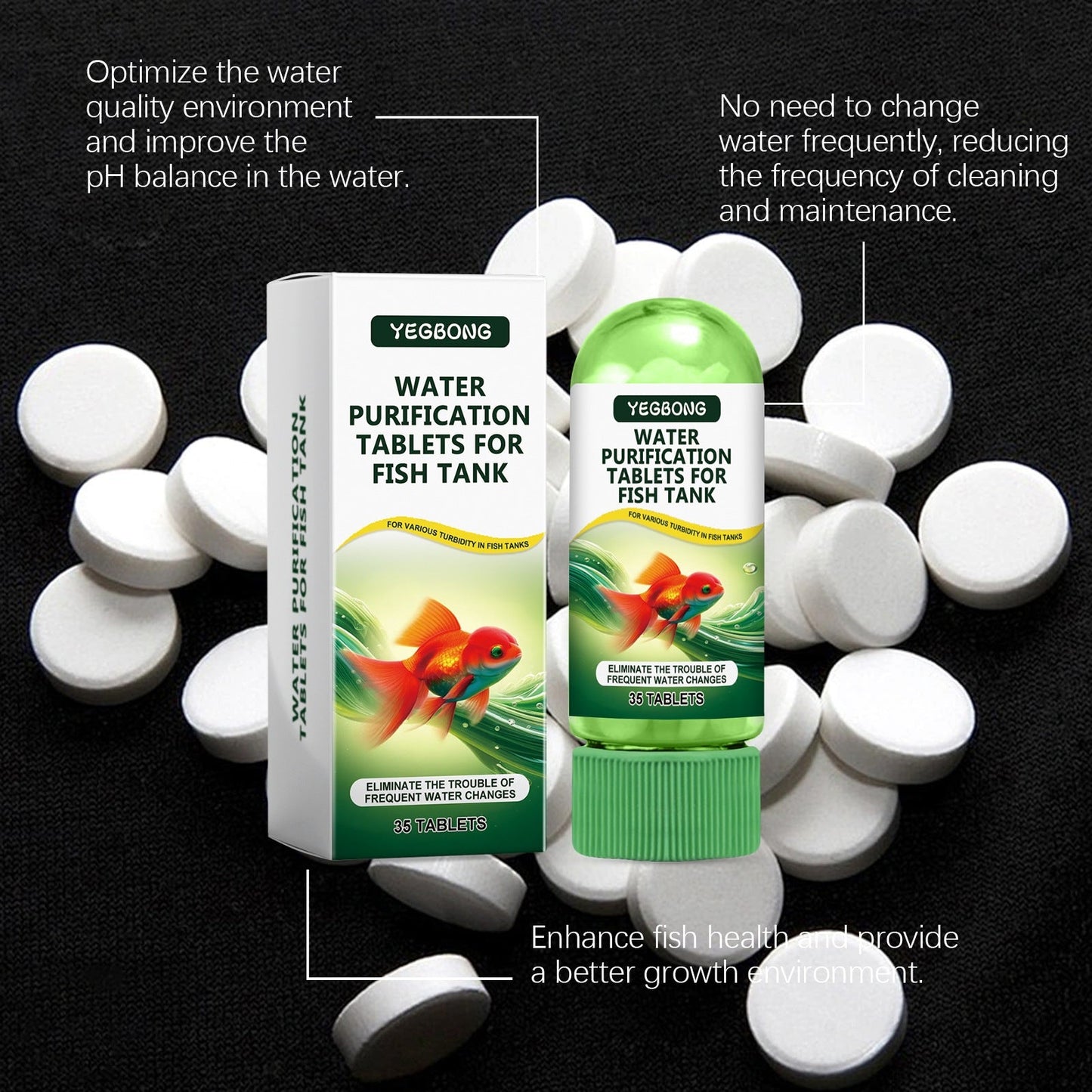 Fish Tank Water Purification Tablets Algae-inhibiting Sludge Water Body Maintenance Impurity Treatment Clean Water Purification Tablets