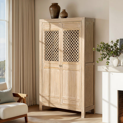 Arden - 2 Door Bookcase Storage Cabinet - Natural