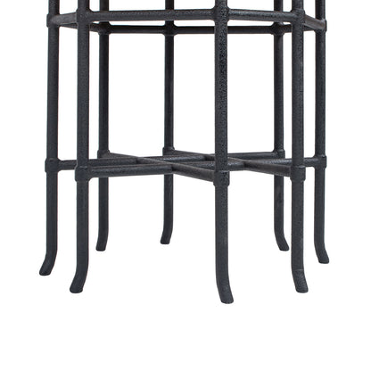Foundry 24" Square Reclaimed Pine Wood & Iron Side Table Antique