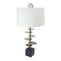Smoke Agate-Slice Table Lamp with Marble Base