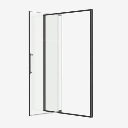 50-54"W x 74"H Pivot Shower Door with Matte Tempered Glass Finish