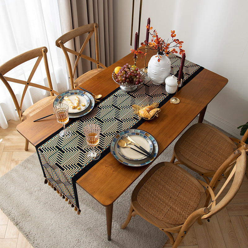 Solid Jacquard Tea Table Tablecloth