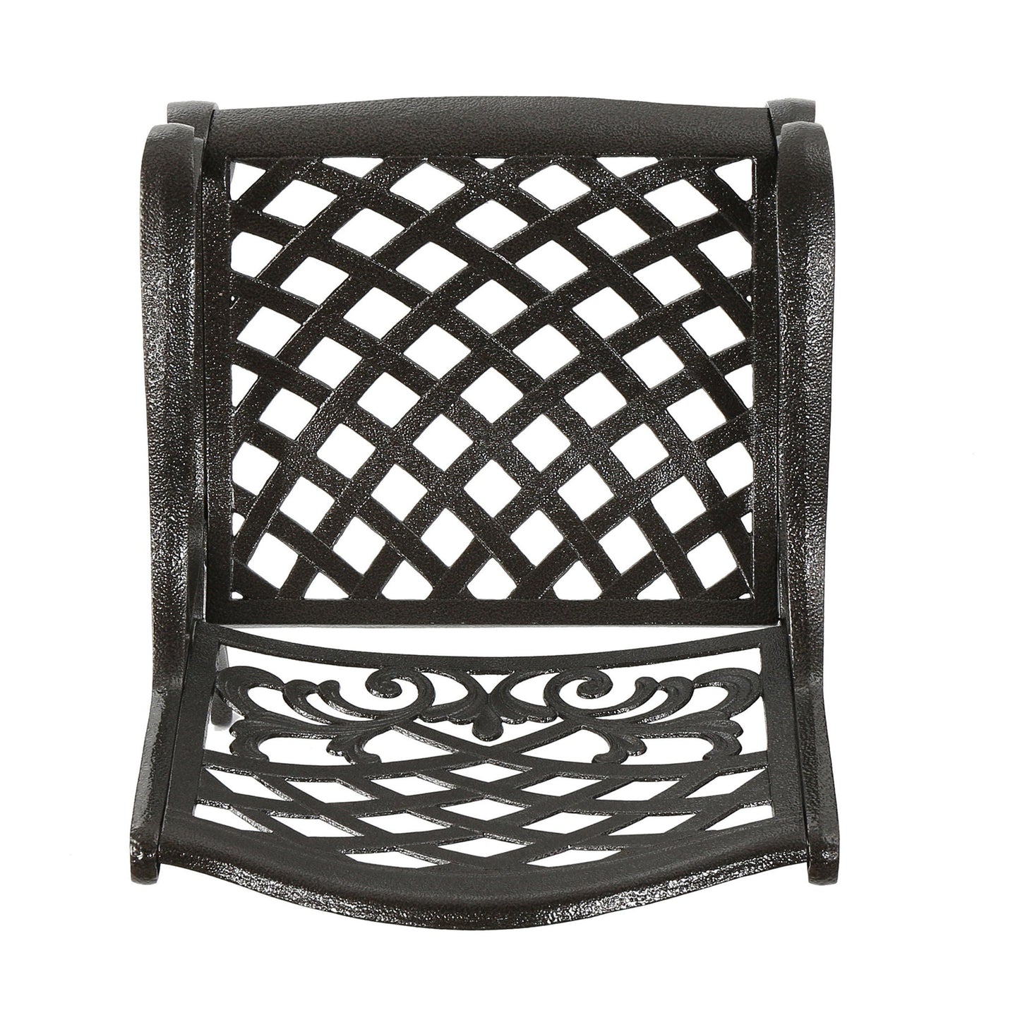Luminea Outdoor Aluminum Dining Chair with Scroll Design, Bronze