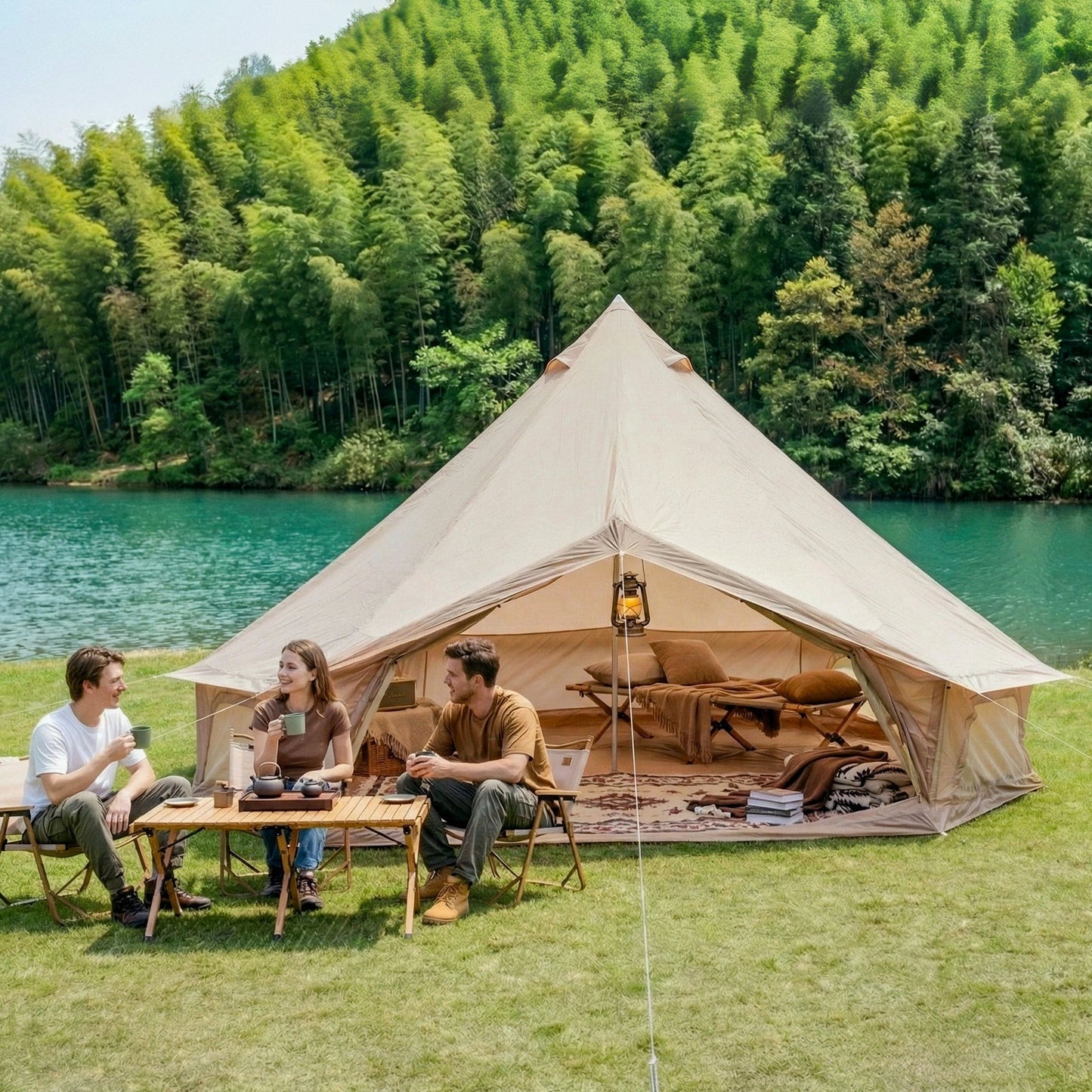 4 Season Bell Tent 16.4FT Waterproof Glamping Yurt