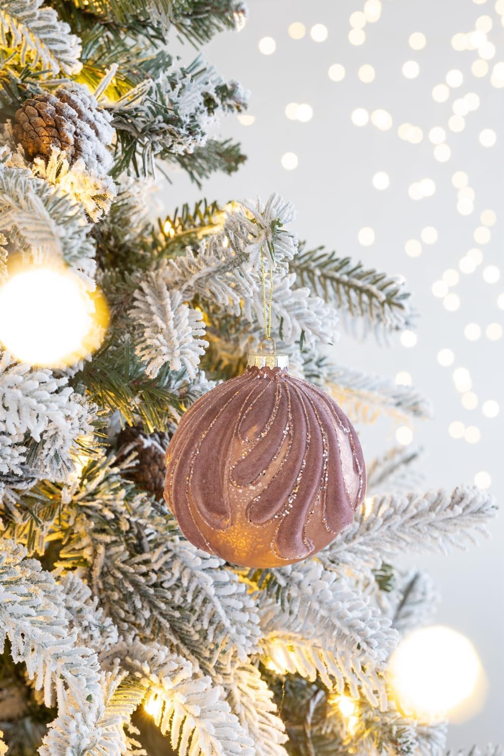 Decorative Hanging Glass Christmas Ball Ornaments - Set of 6