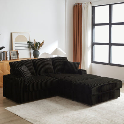 3 Seater Sofa With 2 Ottomans For Living Room